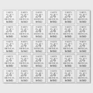 LYCKLIG 24:E BIRTHDAY; Art Deco Stil; eget namn Presentpapper