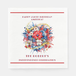 Lycklig 250:e födelsedagen Amerikanska Firande Pappersservett