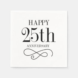 Lycklig 25-årsdagen för Cocktail Napkins Pappersservett