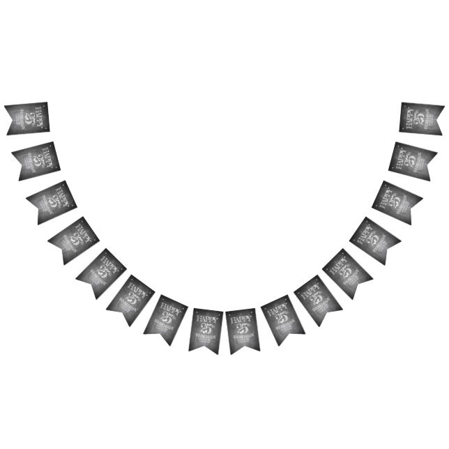 Lycklig 25-årsjubileum på kritbrädan vimplar (Alla)