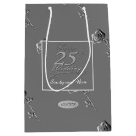 "Lycklig 25:e Bröllop-årsdagen" 3D Ro på Grått