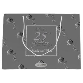 "Lycklig 25:e Bröllop-årsdagen" 3D Ro på Grått