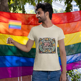 Lycklig 25:e födelsedag Blommigt Stars Manar T Shirt