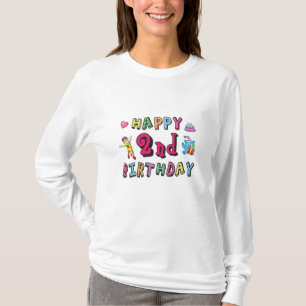 Lycklig 2:a födelsedag 2 år per dag överraskning t shirt