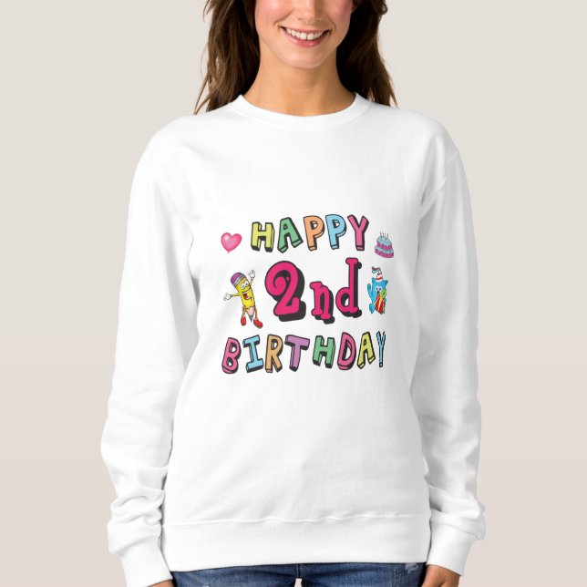 Lycklig 2:a födelsedag 2 år per dag överraskning t shirt (Framsida)