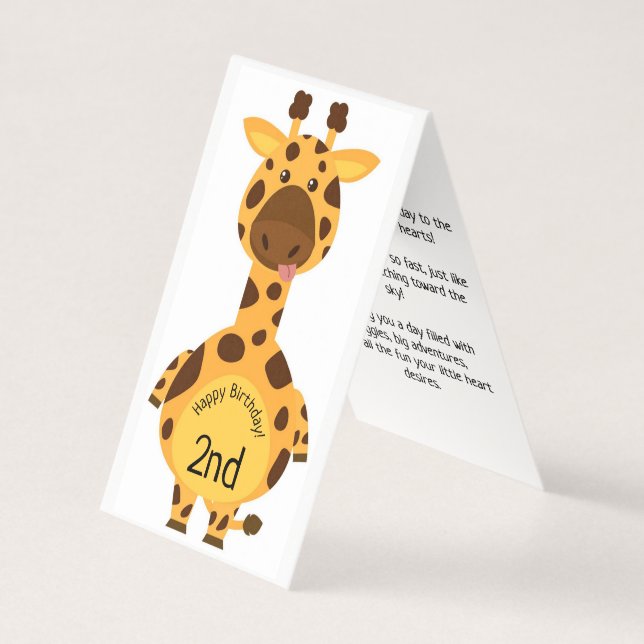 Lycklig 2:a födelsedagen - Barnskort Kort (Framsida)