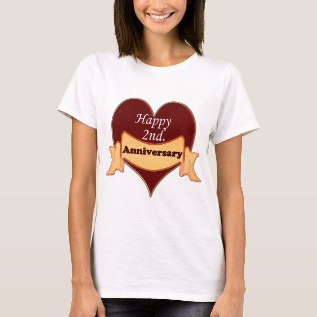 Lycklig 2:a. Jubileum Tee Shirt (Framsida)