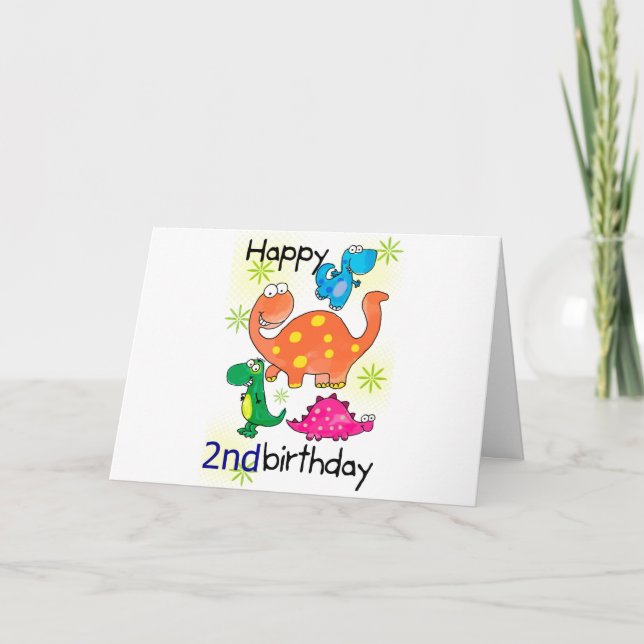 LYCKLIG ***2nd*** BIRTHDAG Kort (Framsida)