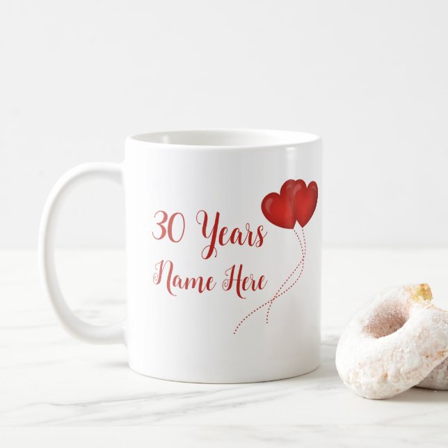 Lycklig 30-årsjubiléet Bröllop Kaffemugg (Med munk)