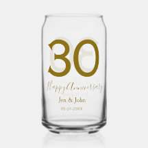 Lycklig 30-årsjubileum namn datum guldfetstil