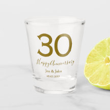 Lycklig 30-årsjubileum namn datum guldfetstil
