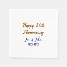 Lycklig 30:e bröllop-årsdagen royal blå gyllene gy