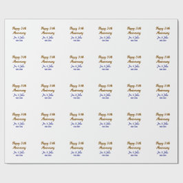 Lycklig 30:e bröllop-årsdagen royal blå gyllene gy presentpapper