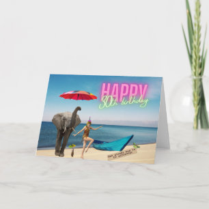 Lycklig 30:e Roligt- och Funky-födelsedagskort Kort