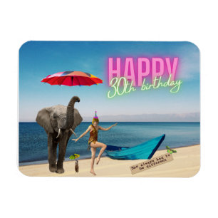 Lycklig 30:e Roligten och Funkyns födelsedag Magnet