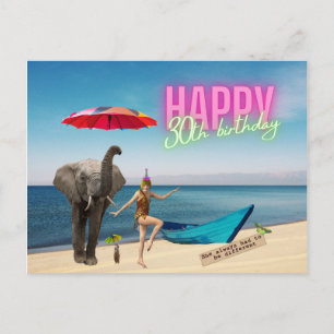 Lycklig 30:e Roligten och Funkyns födelsedag Vykort