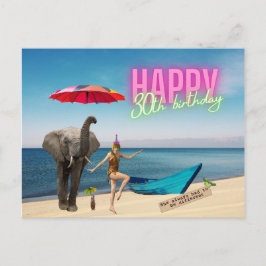 Lycklig 30:e Roligten och Funkyns födelsedag Vykort