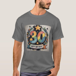 Lycklig 30års födelsedag Colorful Laurel T Shirt