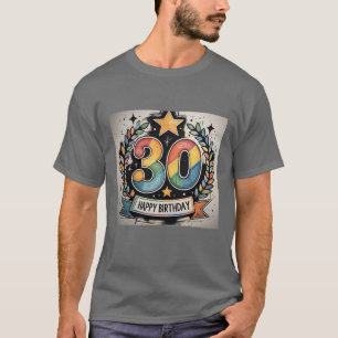 Lycklig 30års födelsedag Colorful Laurel T Shirt