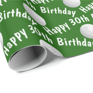 Lycklig 30års födelsedag golf bollar presentpapper