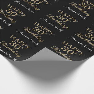 Lycklig 30års födelsedag Guld Glitter Wrapping P Presentpapper