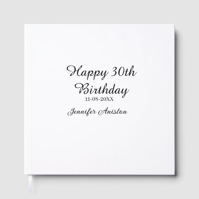 Lycklig 30års födelsedag lägg till snyggt för namn gästböcker (Framsida)