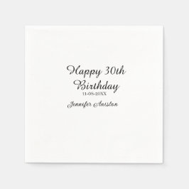 Lycklig 30års födelsedag lägg till snyggt för namn pappersservett