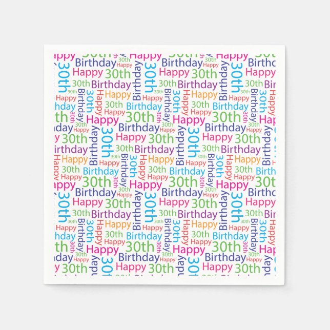 Lycklig 30års födelsedag Napkins Pappersservett (Framsidan)