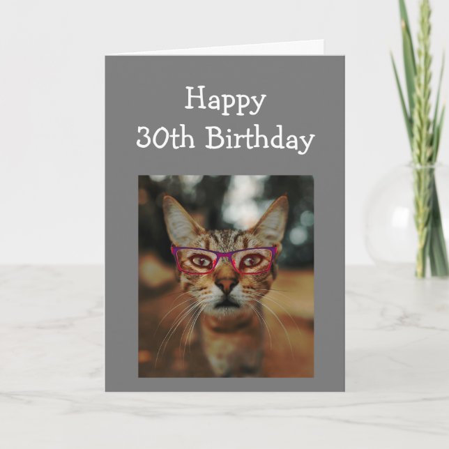 Lycklig 30års födelsedag Roligt Advice Cat med gla Kort (Framsida)