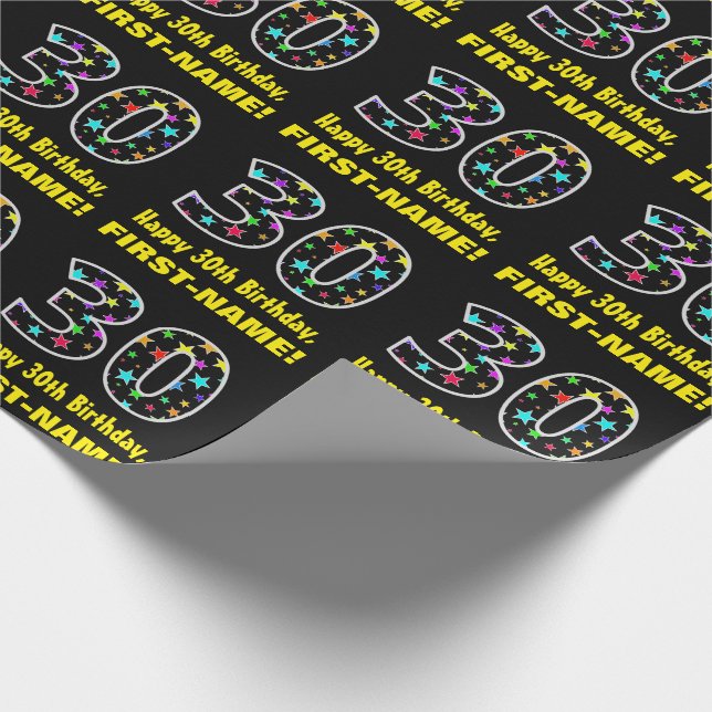 Lycklig 30års födelsedag, Roligt Colorful Stars Mö Presentpapper (Hörn)