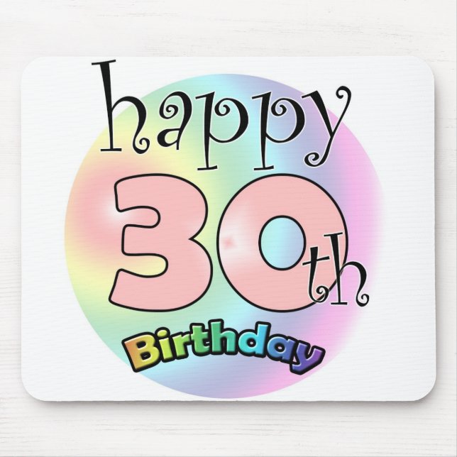 Lycklig 30års födelsedag (rosa) musmatta (Framsidan)