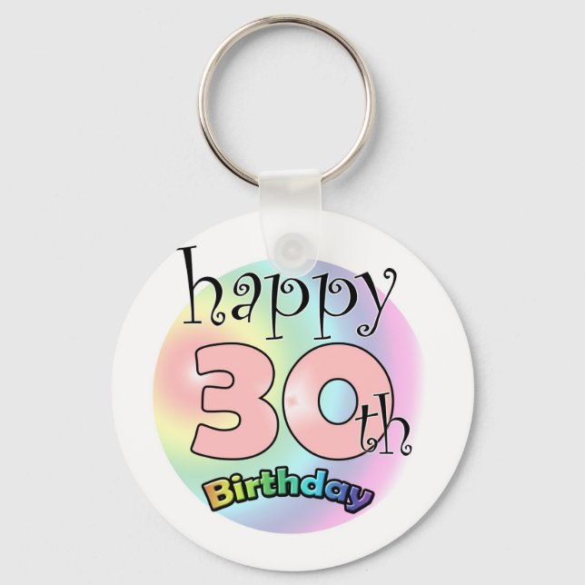 Lycklig 30års födelsedag (rosa) nyckelring (Framsida)