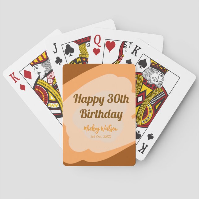 Lycklig 30års födelsedag, rustik trä Halloween fal Casinokort (Baksidan)