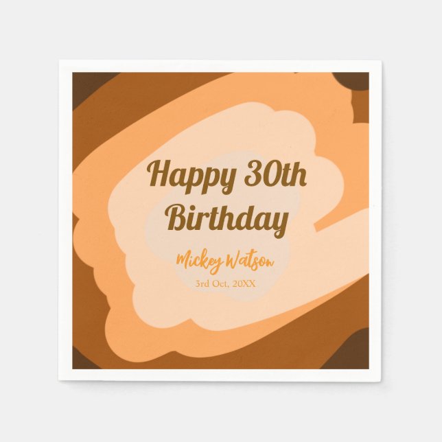 Lycklig 30års födelsedag, rustik trä Halloween fal Pappersservett (Framsidan)