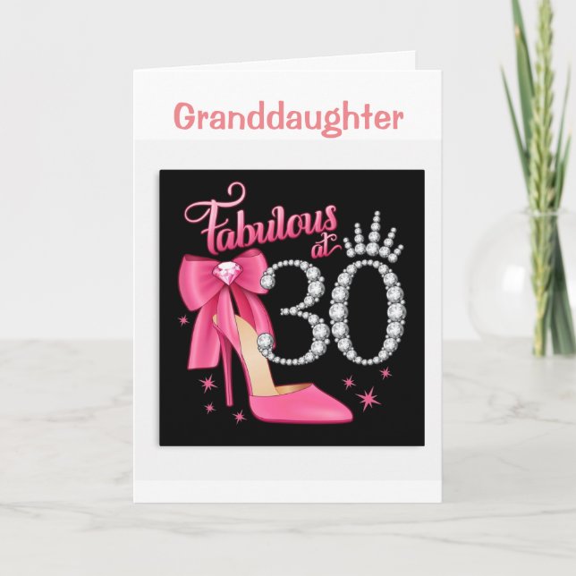 LYCKLIG *30års födelsedag TILL DIG *GRANDDAUGHTER* Kort (Framsida)