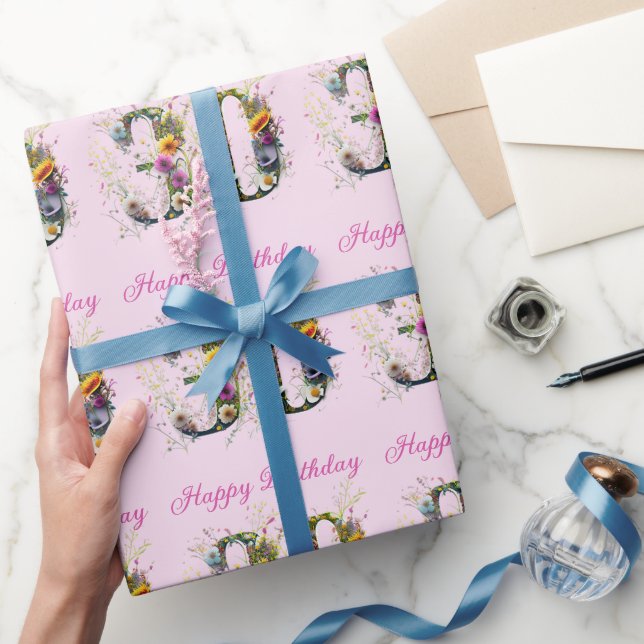 Lycklig 30års födelsedag Wildblommor Grattis på fö Presentpapper (Gifting)