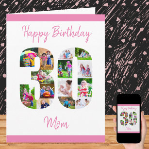 Lycklig 30års födelsedagmamma 30 numrerar kort