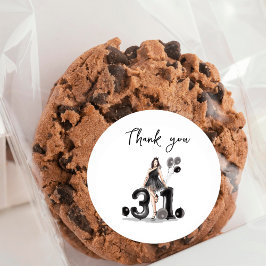 lycklig 31a födelsedag. runt klistermärke