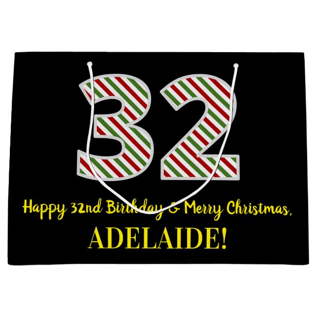 Lycklig 32:a födelsedagen och God jul, anpassat na (Framsidan)