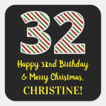 Lycklig 32:a födelsedagen och God jul, anpassat na