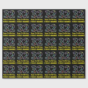 Lycklig 32:a födelsedagen, Roligt Colorful Stars M Presentpapper