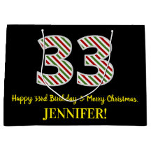 Lycklig 33:e födelsedagen och God jul, anpassat na