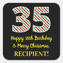 Lycklig 35e Birthday & God jul, eget namn