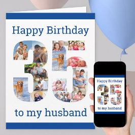Lycklig 35e Birthday Make 35 Photo Collage Kort