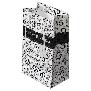 Lycklig 35e Birthday Number Mönster Black/White