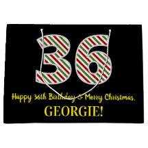 Lycklig 36:e födelsedagen och God jul, anpassat na