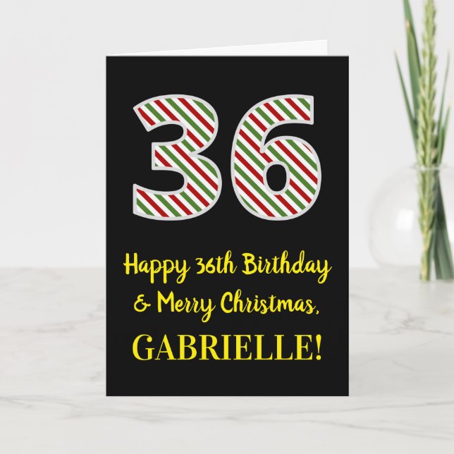 Lycklig 36:e födelsedagen och God jul, anpassat na Kort (Framsida)