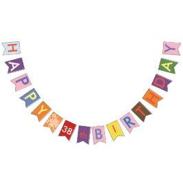 lycklig 38-årsdagen för buntning av flaggor