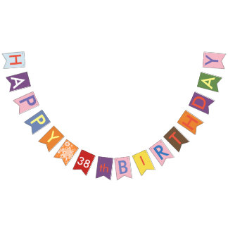 lycklig 38-årsdagen för buntning av flaggor