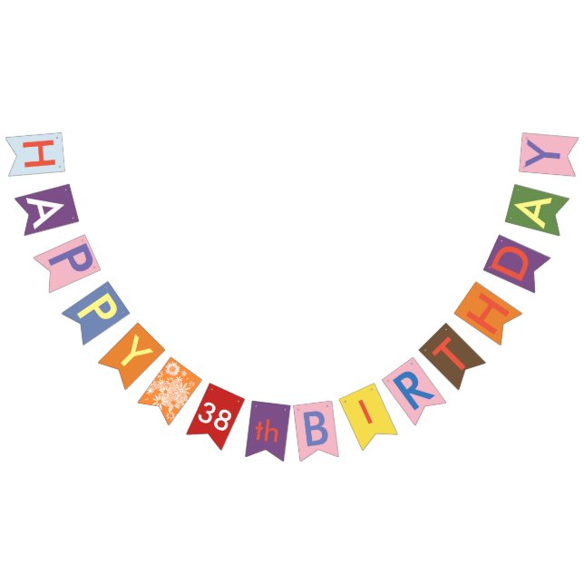 lycklig 38-årsdagen för buntning av flaggor (Alla)